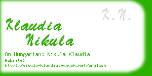 klaudia nikula business card